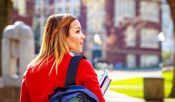 Girl on first day of school