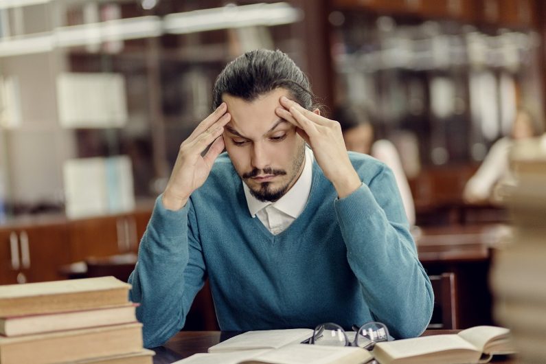 Stressed Student on Campus