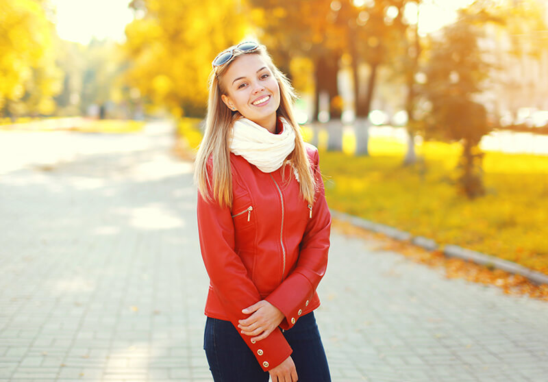 Female student spending time alone