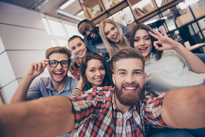 Group of friends taking picture together