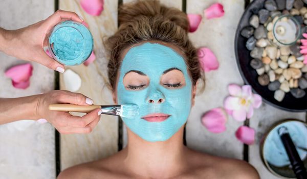 Woman taking time to relax with a spa day