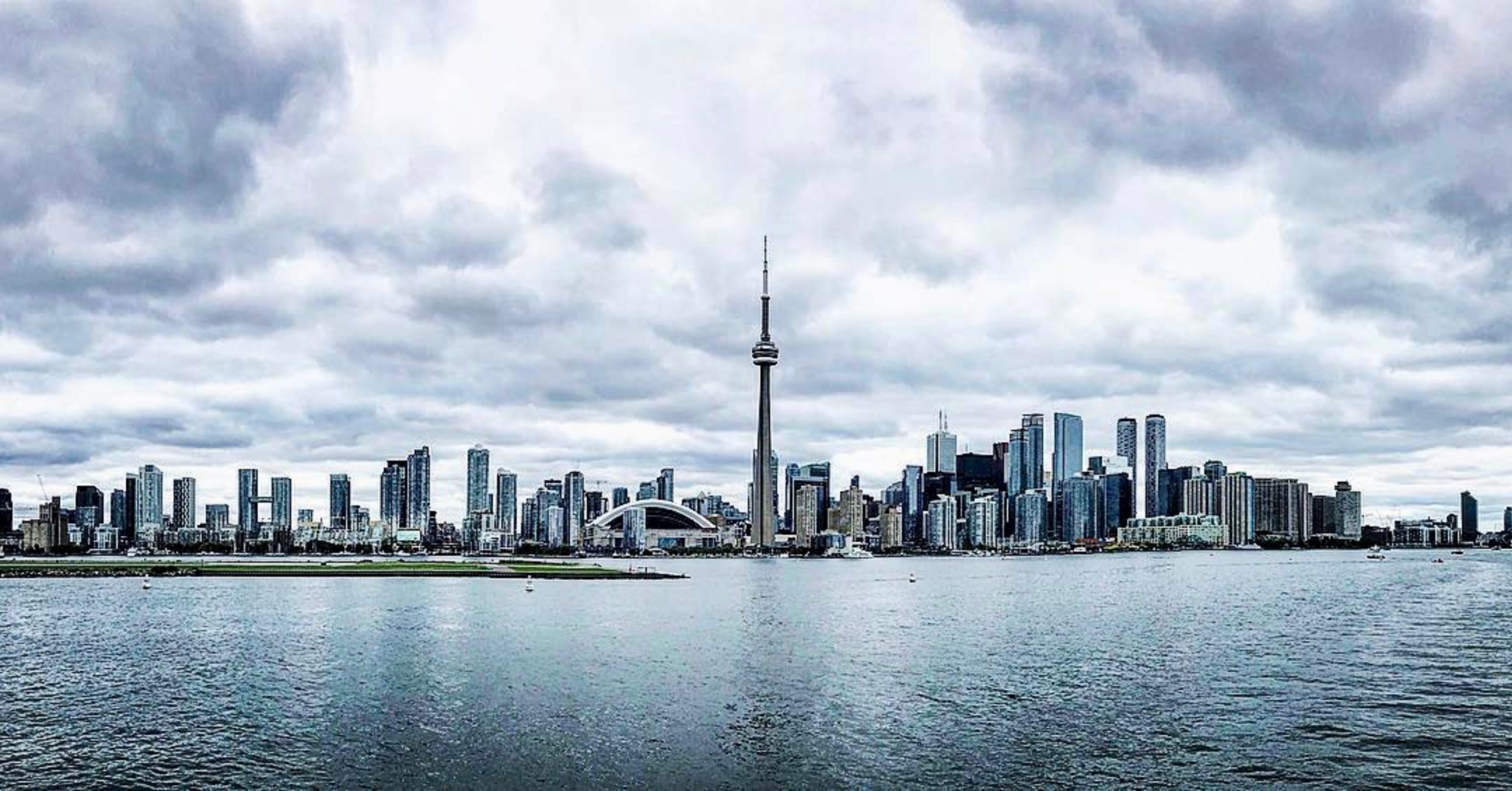 Skyline over Lake Ontario in Toronto, Ontario, Canada