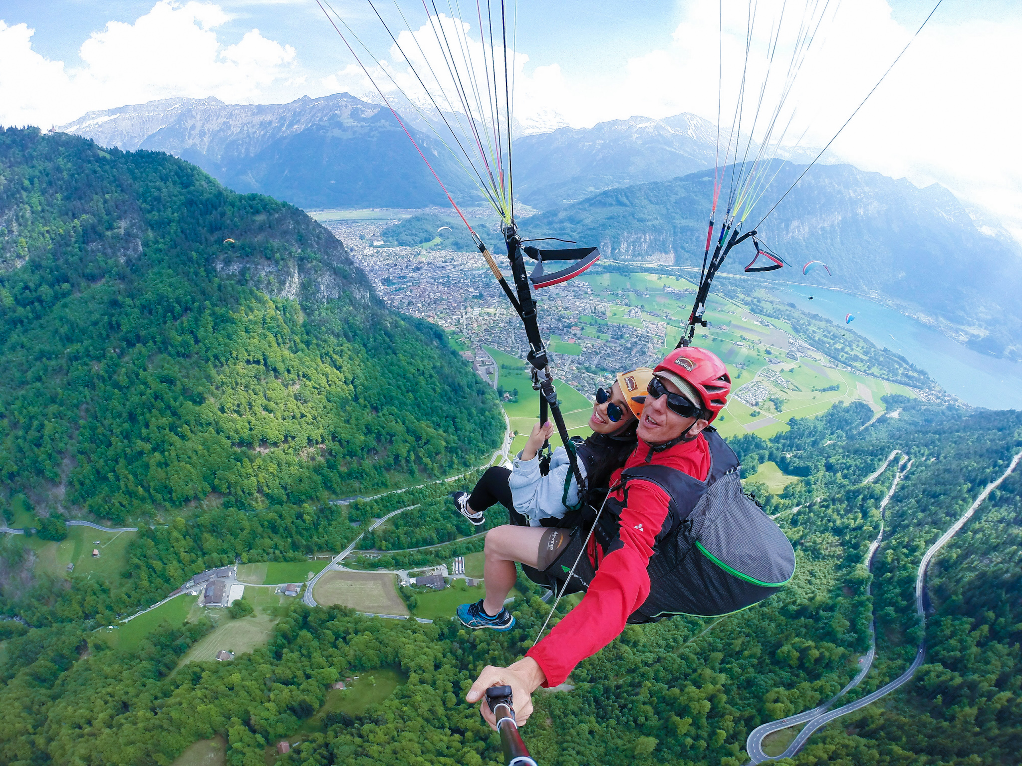 Qanetha Ahmed taking a break from studying for MCAT exams to go paragliding in the Swiss Alps