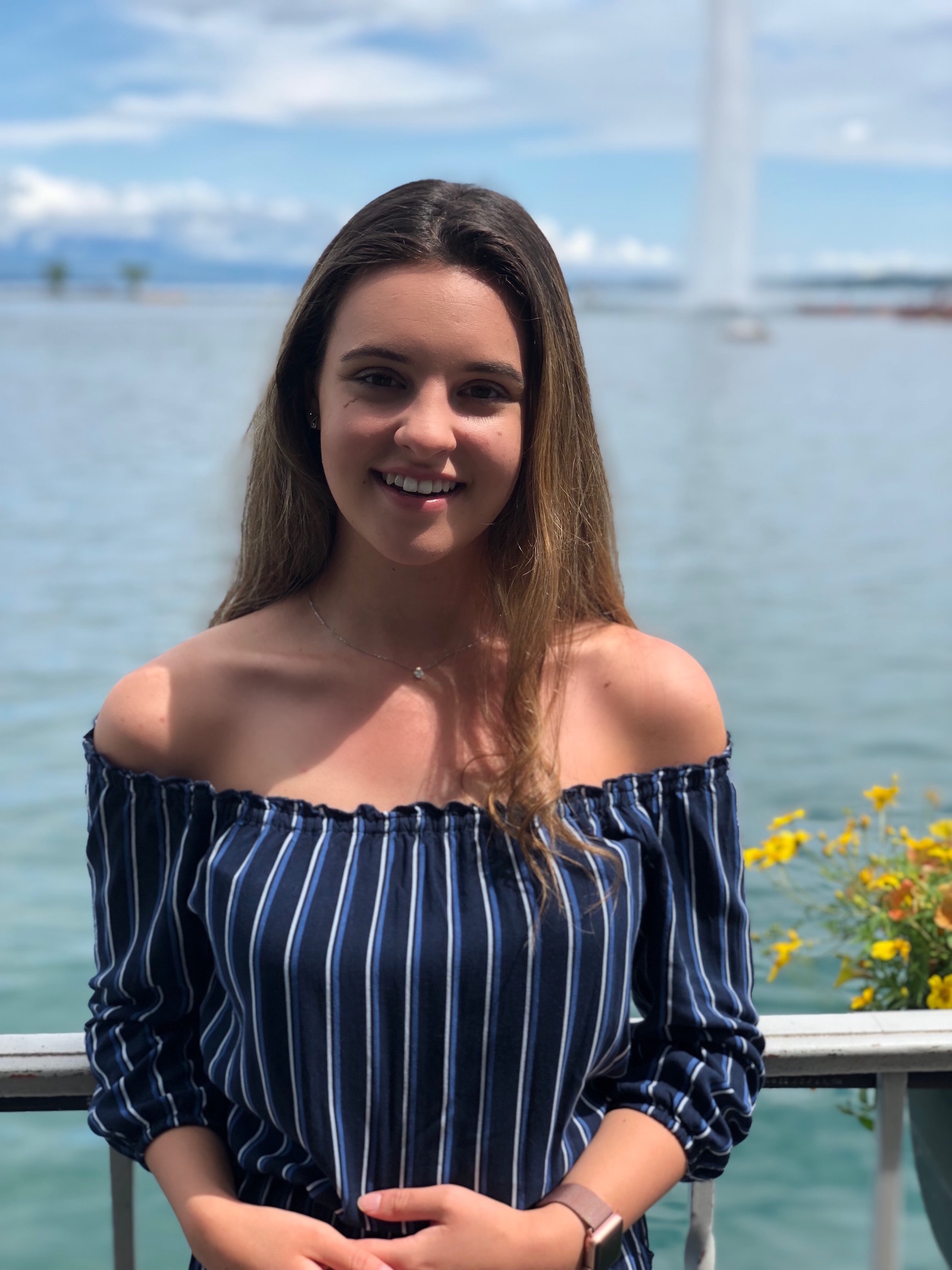 Tynika Thornton hangs out by the waterfront on her study abroad year