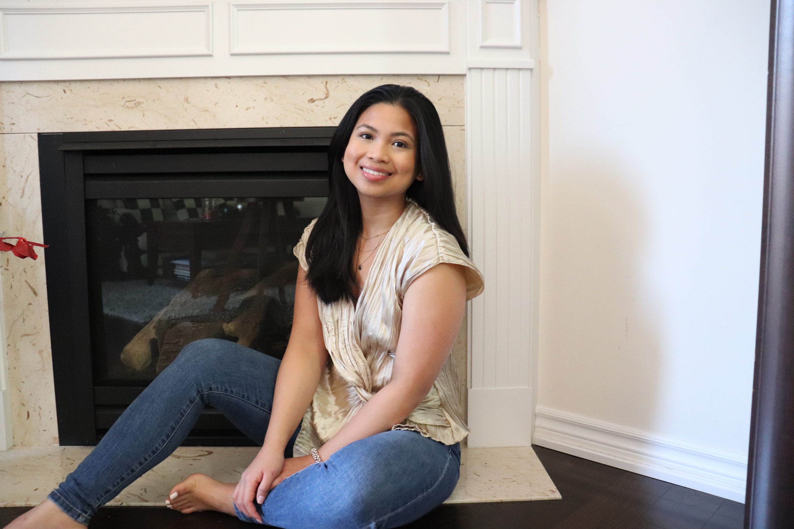 Nathalee Pauline, University of Toronto biology student, works on her side hustle at home
