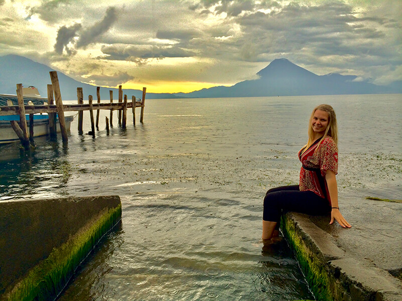 Egle Jakuciunaite enjoys a night time sunset while studying abroad