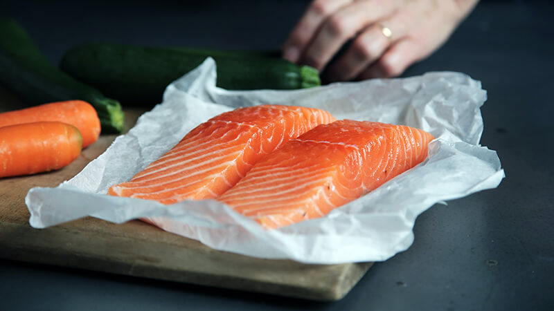 Salmon and fatty fish superfoods waiting to be cooked