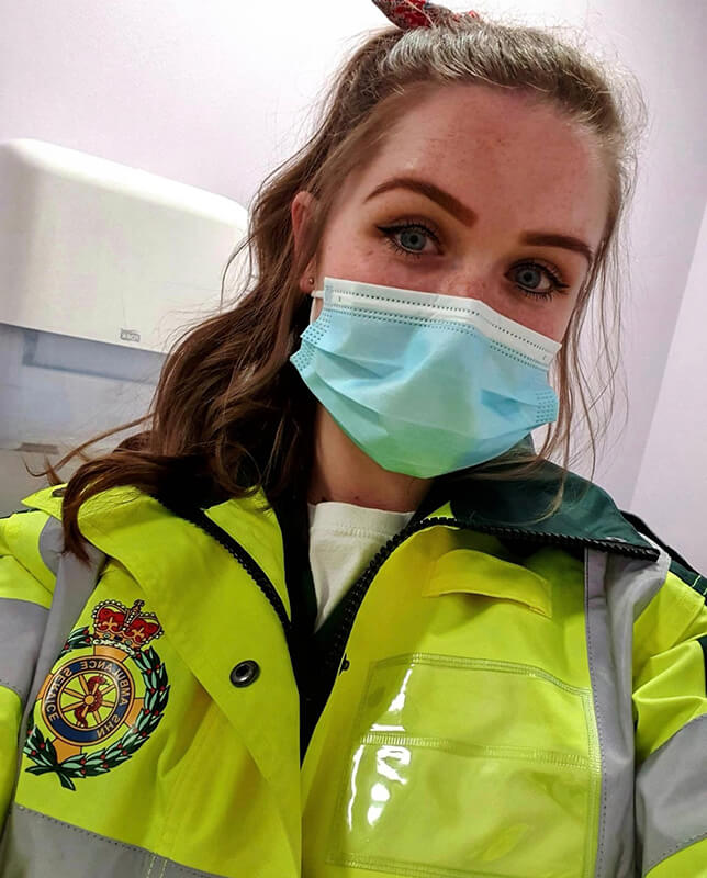 Beth Franks wearing her paramedic uniform