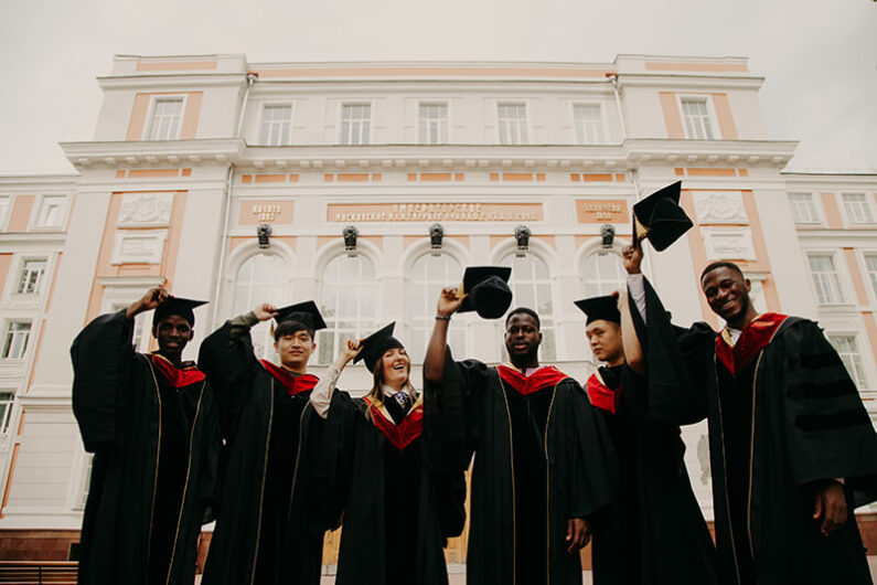 Graduating students who learned how to write a scholarship essay