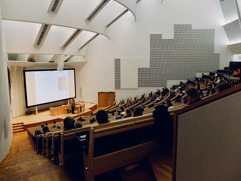 Students listening to a lecturer