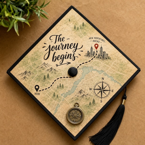 journey ahead grad cap