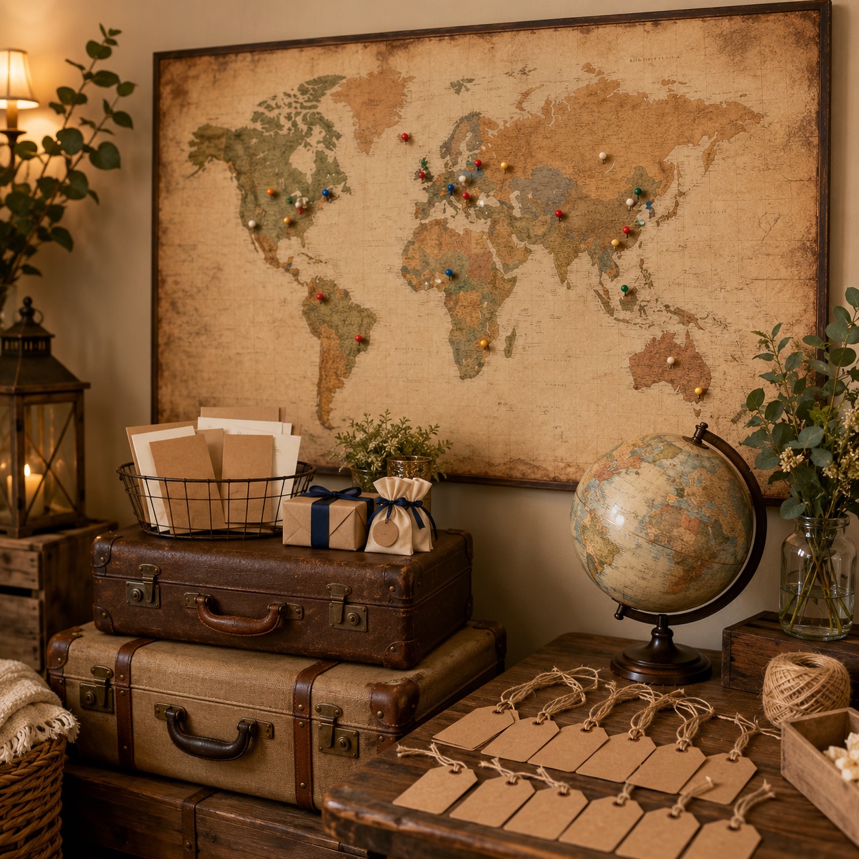 Antique Travel Map Vignette
