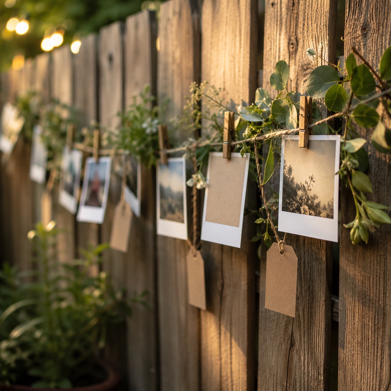 Rustic Garden Photo Display